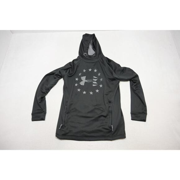 Under Armour Hoodie Freedom Fleece Black Athletic Performance Mens Sz Medium - Picture 5 of 9